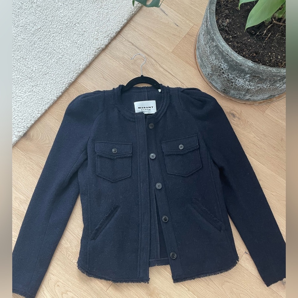 Isabel Marant Etoile Navy Wool Blend Jacket